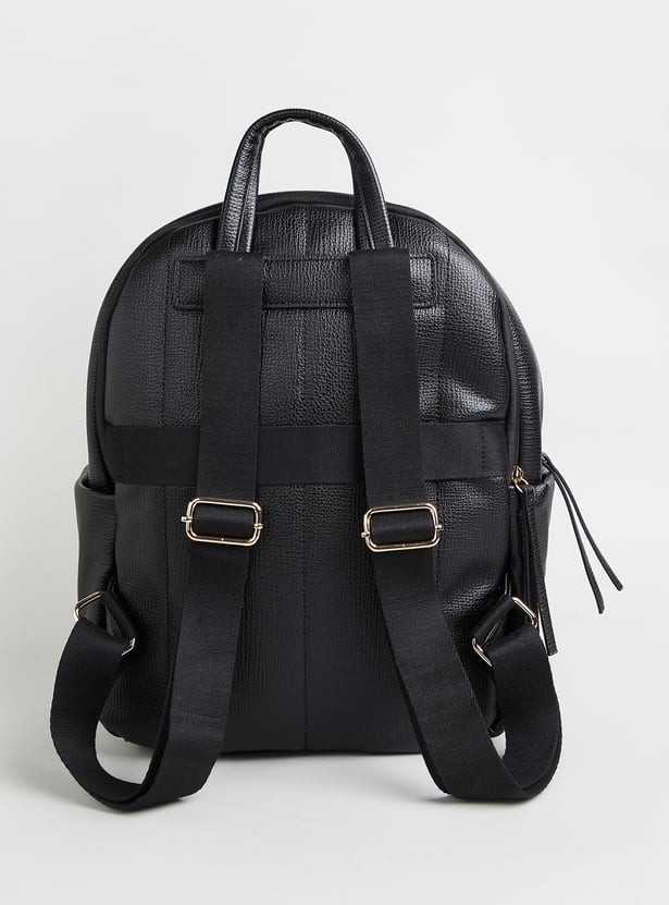 GINGER Textured Zipper Closure Backpack
