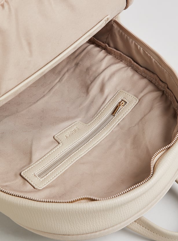 GINGER Textured Zipper Closure Backpack