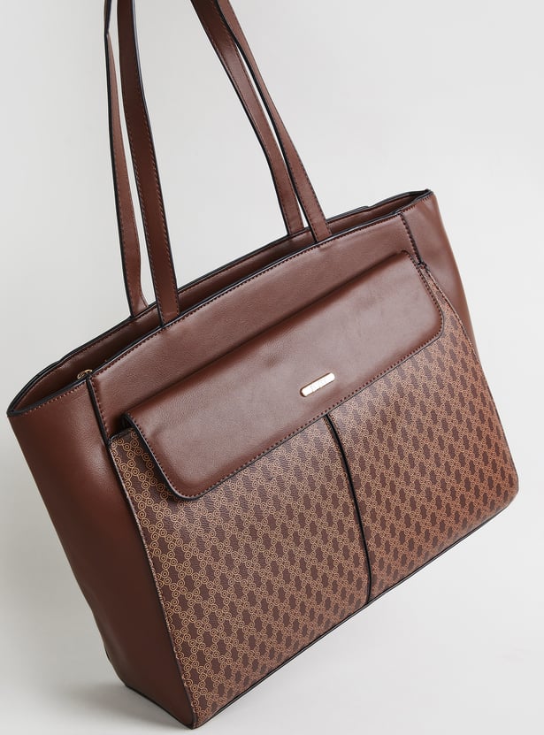 GINGER Monogram Print Laptop Bag