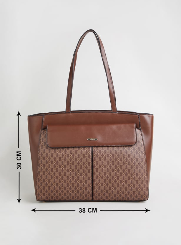 GINGER Monogram Print Laptop Bag