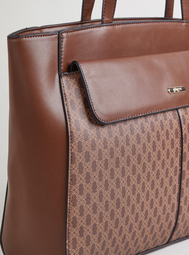 GINGER Monogram Print Laptop Bag