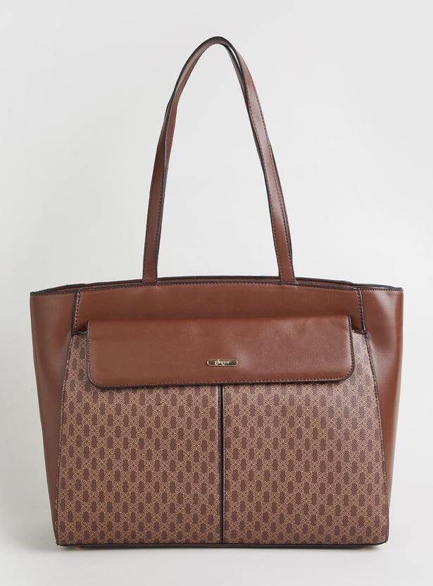 GINGER Monogram Print Laptop Bag