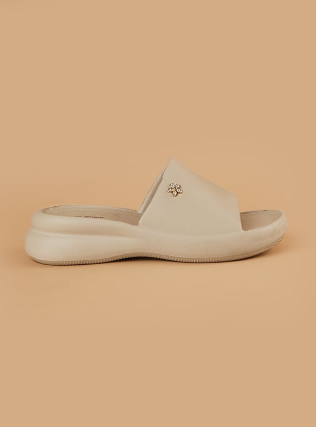 GINGER Solid Open-Toe Sliders