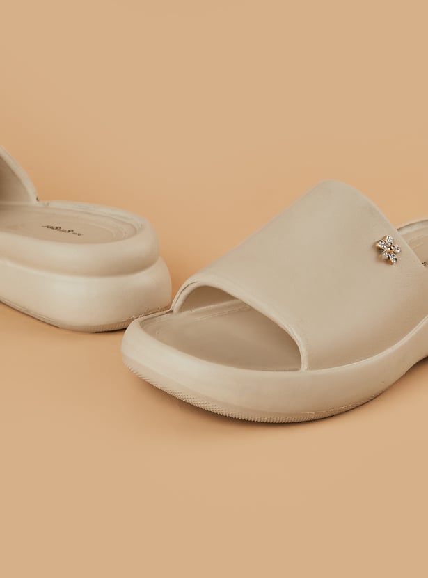 GINGER Solid Open-Toe Sliders