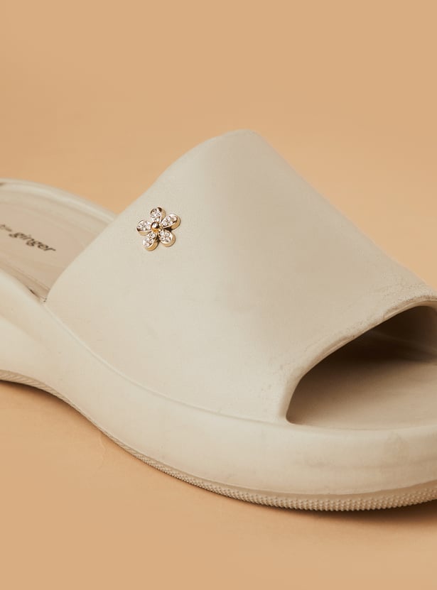 GINGER Solid Open-Toe Sliders
