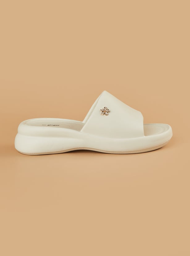 GINGER Solid Open-Toe Sliders