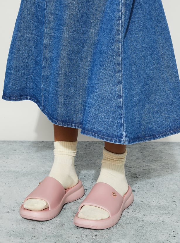 GINGER Solid Open-Toe Sliders