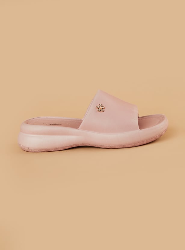 GINGER Solid Open-Toe Sliders