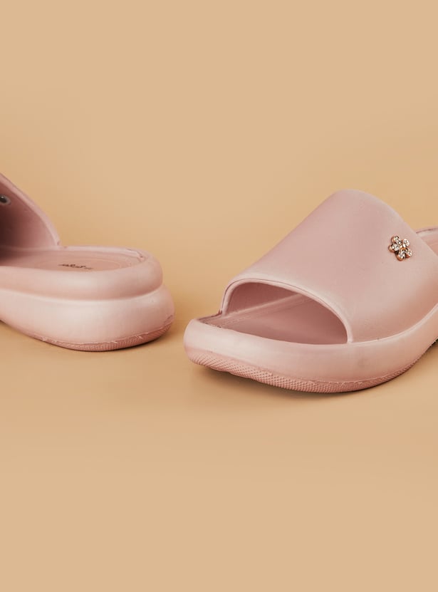 GINGER Solid Open-Toe Sliders