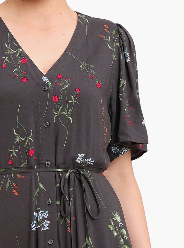 VERO MODA Floral Print Midi Dress