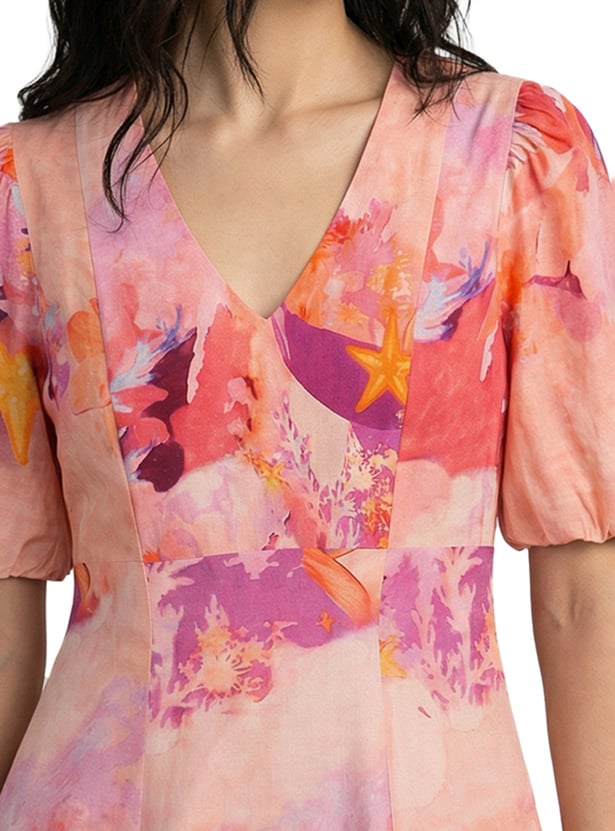 VERO MODA Floral Print Midi Dress