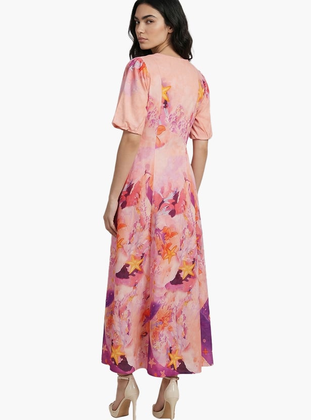 VERO MODA Floral Print Midi Dress