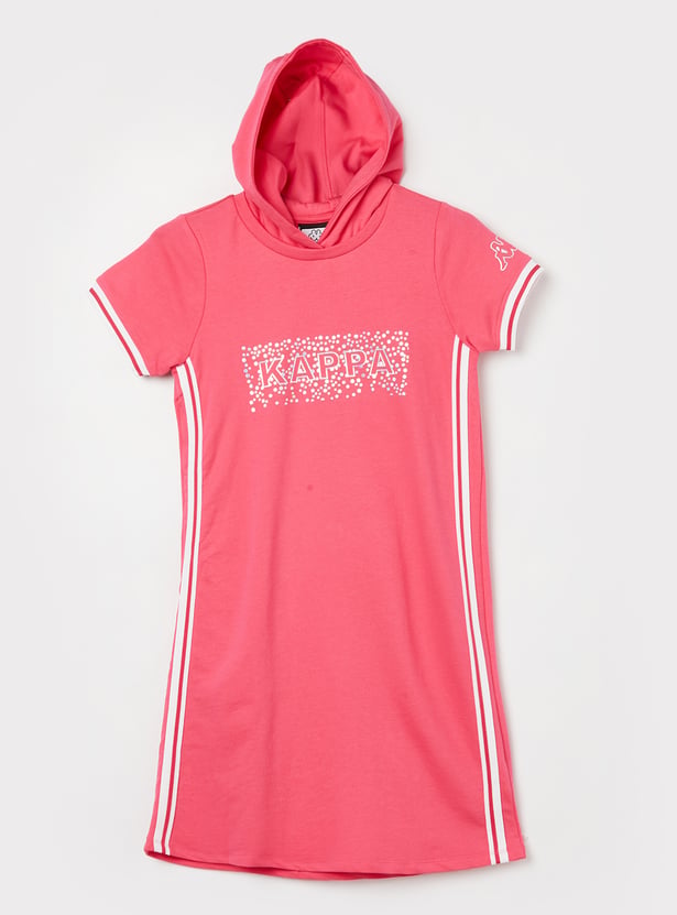 KAPPA Girls Graphic Print Hooded Dress