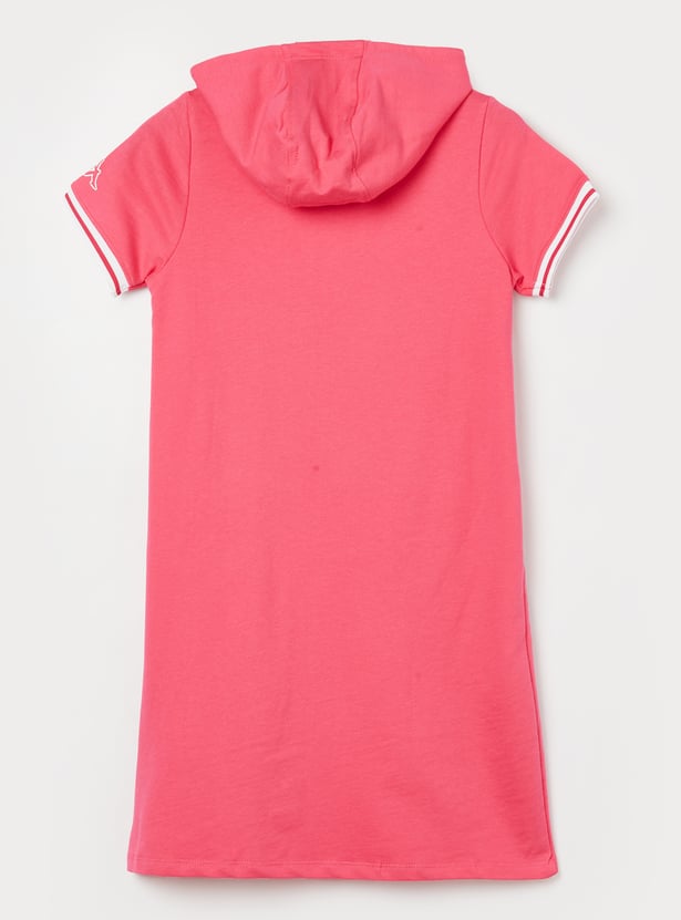KAPPA Girls Graphic Print Hooded Dress