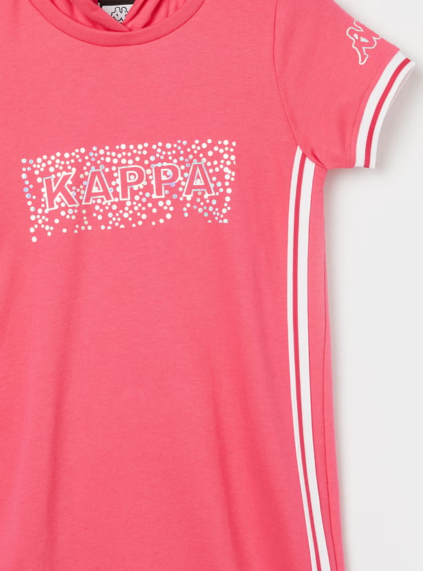 KAPPA Girls Graphic Print Hooded Dress