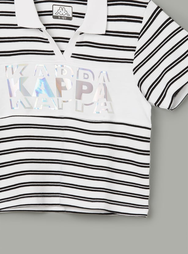 KAPPA Girls Striped Polo T-shirt