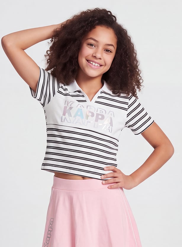 KAPPA Girls Striped Polo T-shirt