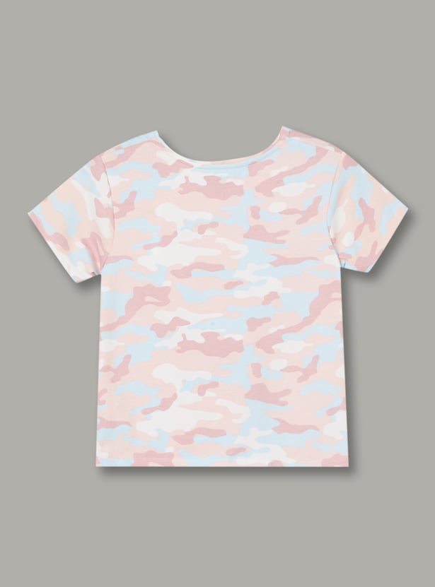 KAPPA Girls Camouflage Print T-shirt