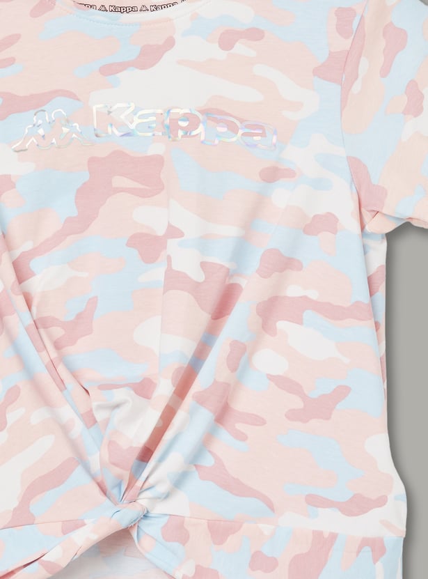 KAPPA Girls Camouflage Print T-shirt
