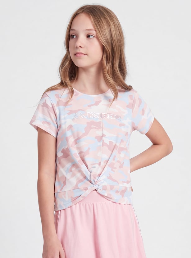 KAPPA Girls Camouflage Print T-shirt