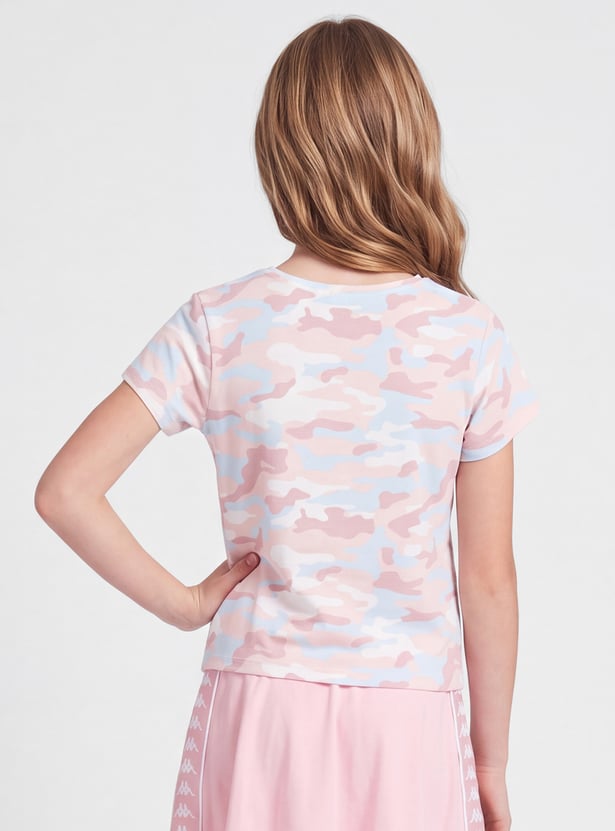 KAPPA Girls Camouflage Print T-shirt