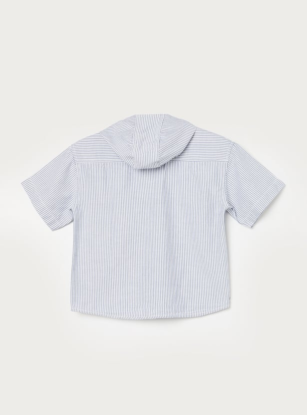 FAME FOREVER Boys Striped Hooded Shirt