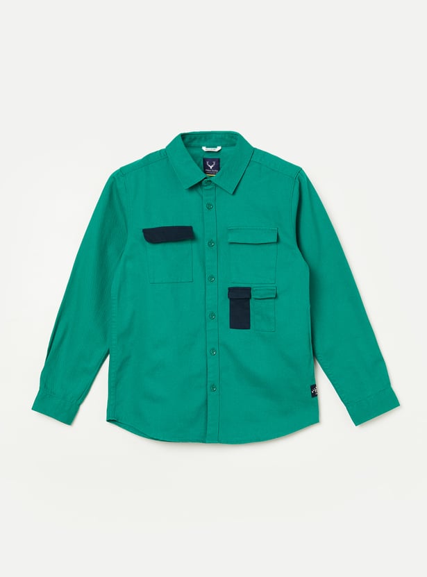 ALLEN SOLLY Boys Graphic Print Full Sleeves Shirt