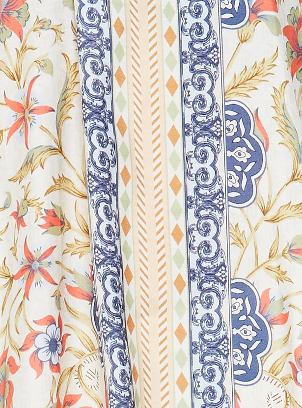 LIBAS Floral Print A-line Kurta Set