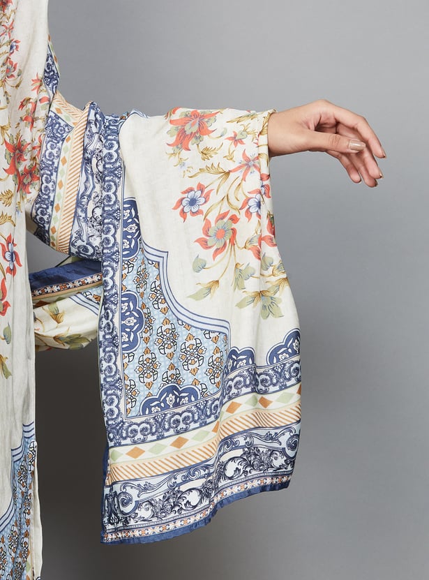 LIBAS Floral Print A-line Kurta Set