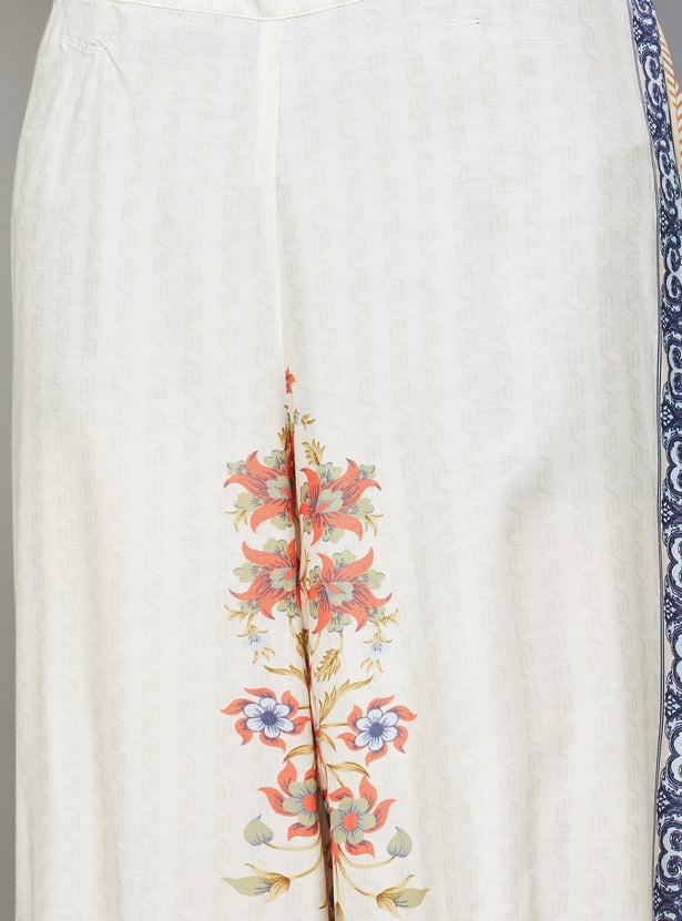 LIBAS Floral Print A-line Kurta Set