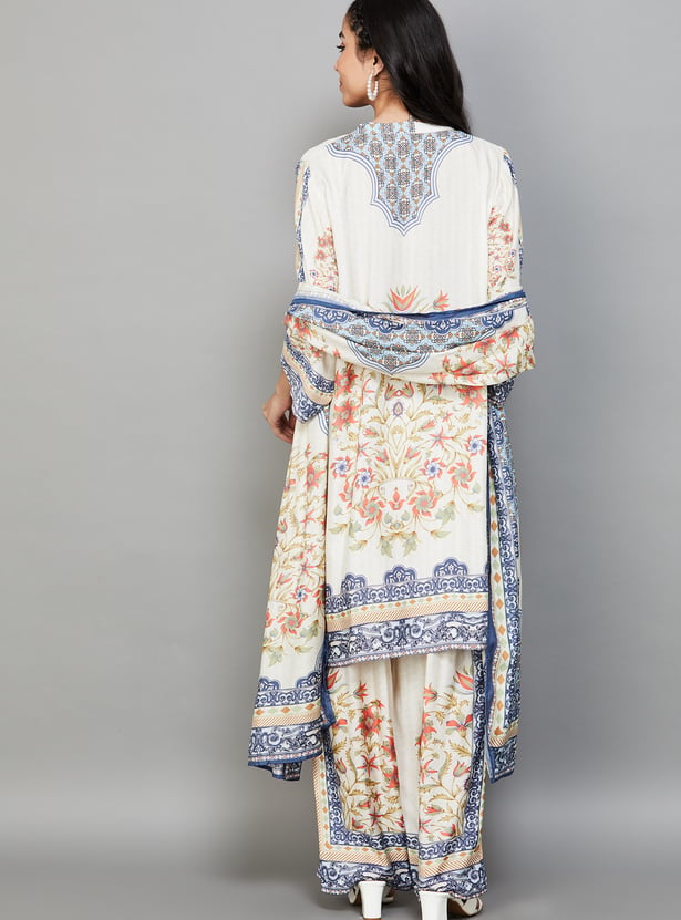LIBAS Floral Print A-line Kurta Set
