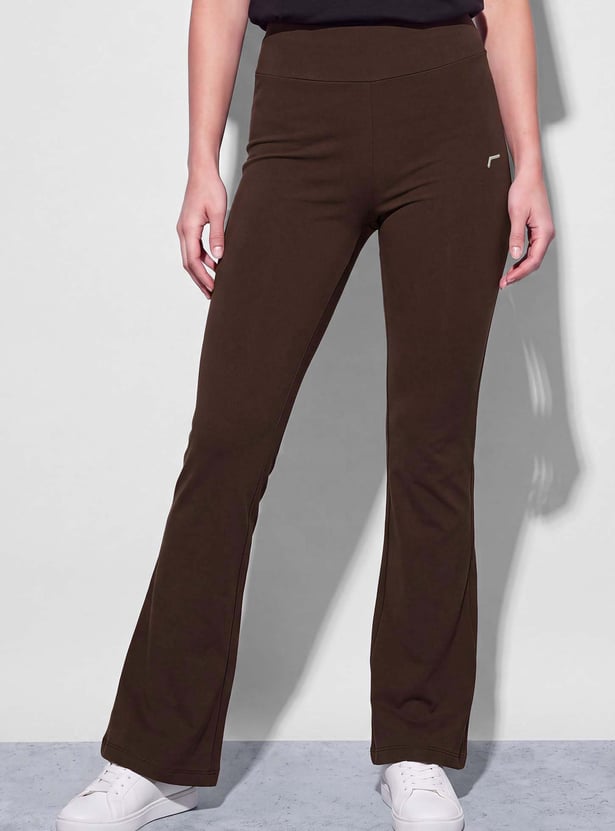 FAME FOREVER Solid Bootcut Track Pants