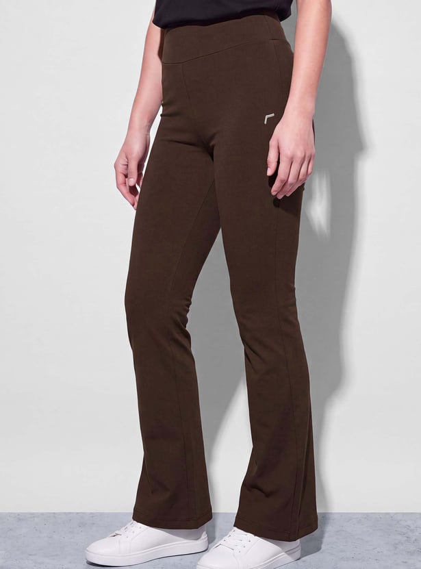 FAME FOREVER Solid Bootcut Track Pants