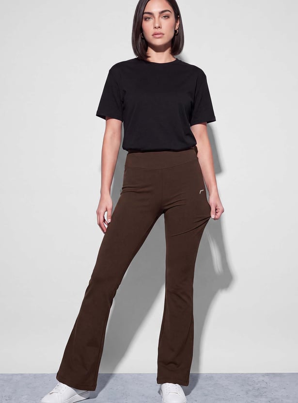 FAME FOREVER Solid Bootcut Track Pants