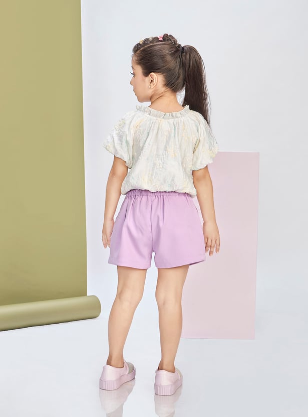 PEPPERMINT Girls Embroidered Top with Shorts