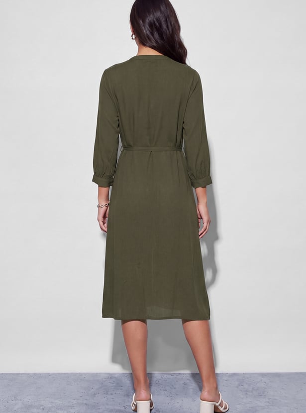 FAME FOREVER Lace A-line Midi Dress