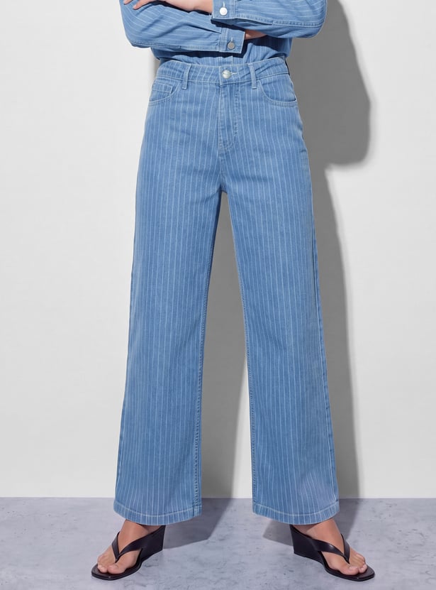 FAME FOREVER Striped Relaxed Fit Jeans