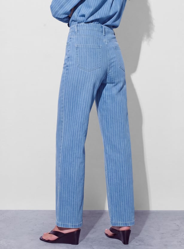 FAME FOREVER Striped Relaxed Fit Jeans