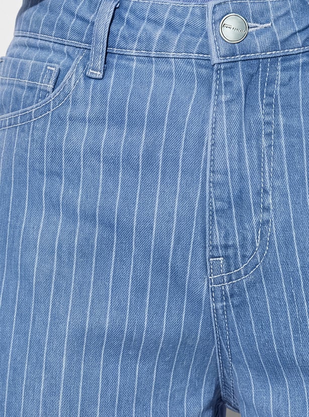 FAME FOREVER Striped Relaxed Fit Jeans