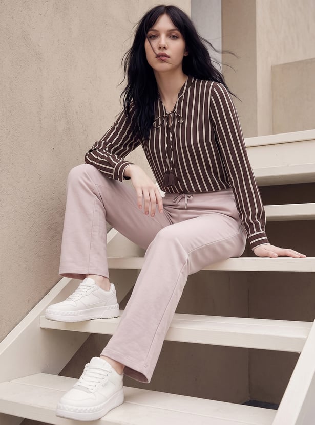 FAME FOREVER Solid Bootcut Trousers