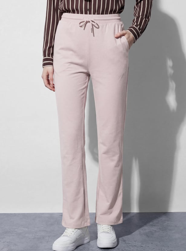 FAME FOREVER Solid Bootcut Trousers