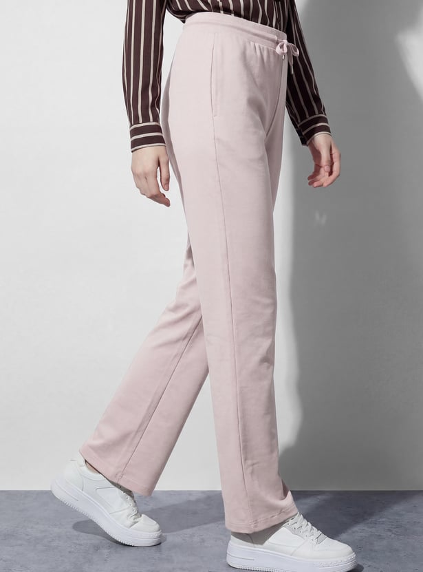 FAME FOREVER Solid Bootcut Trousers
