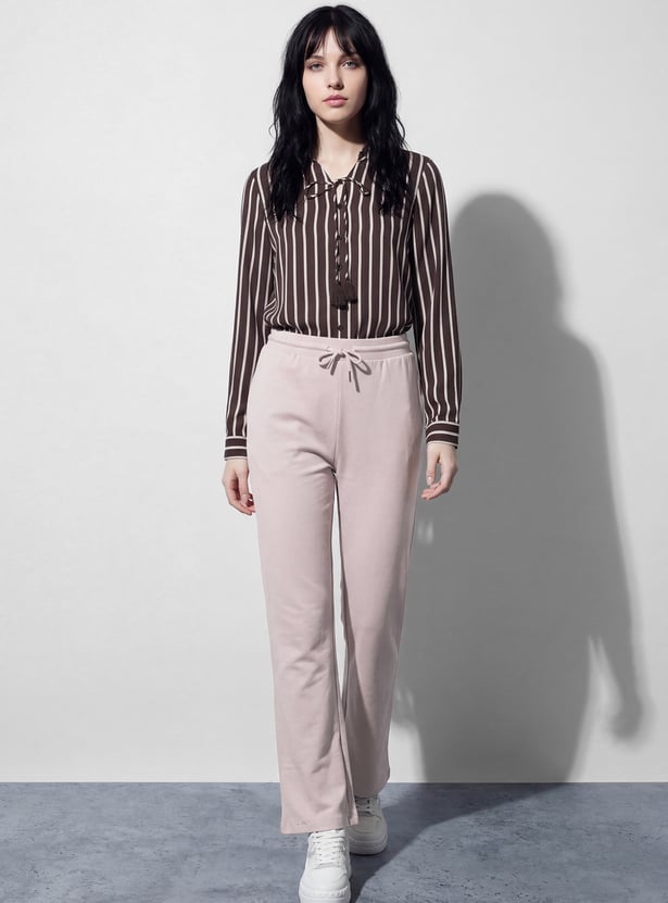 FAME FOREVER Solid Bootcut Trousers
