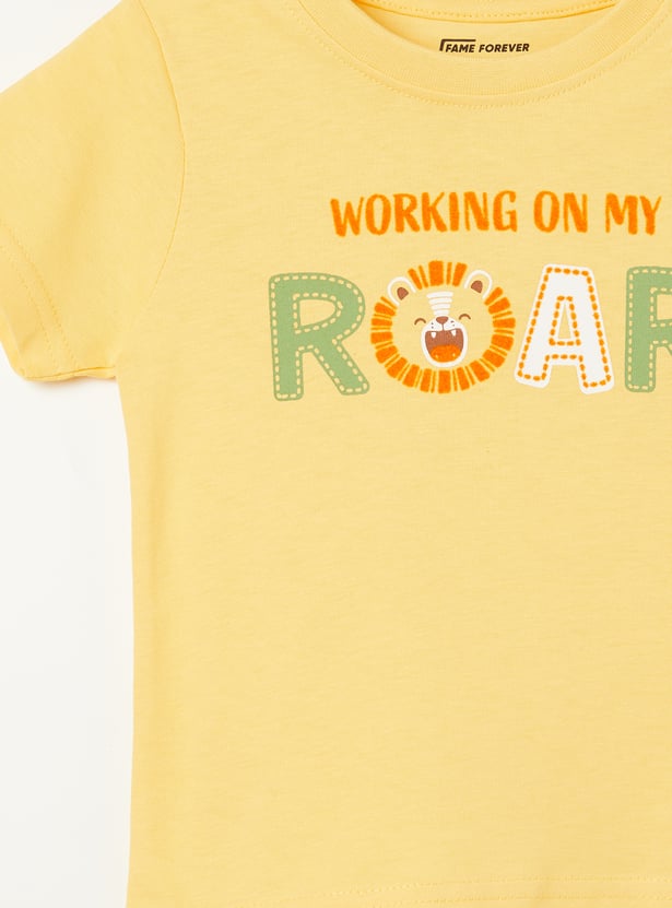 FAME FOREVER Boys Lion Graphic Print T-shirt