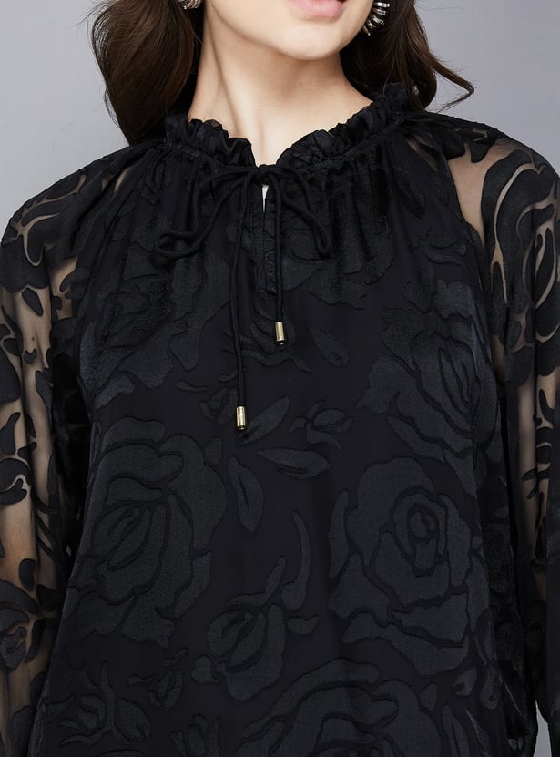 AND Floral Print Tie-Up Top