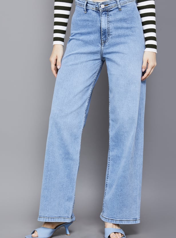 KRAUS Solid Wide Leg Jeans
