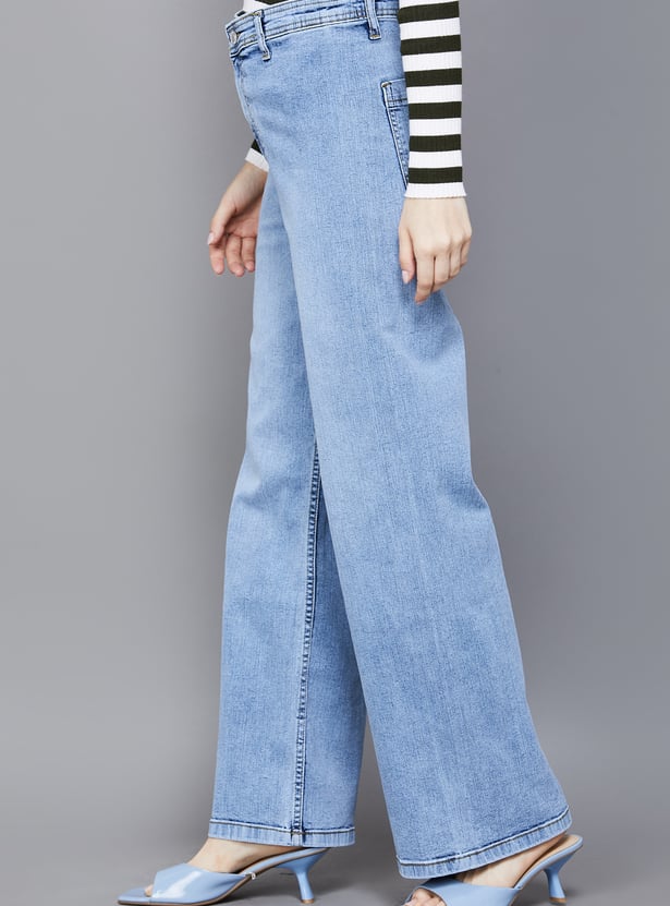KRAUS Solid Wide Leg Jeans