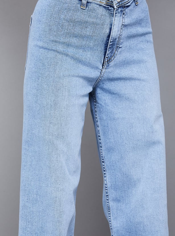 KRAUS Solid Wide Leg Jeans