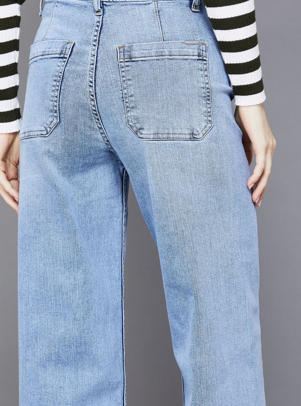 KRAUS Solid Wide Leg Jeans