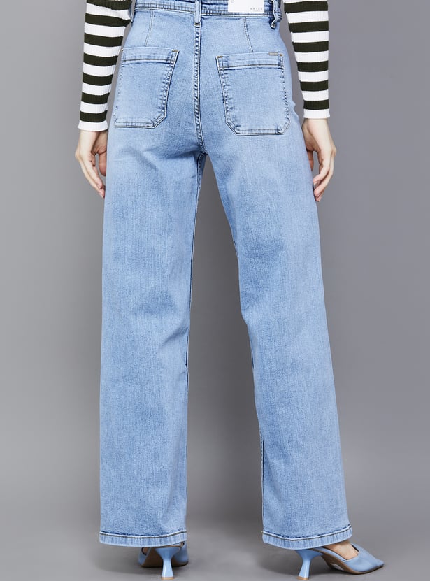 KRAUS Solid Wide Leg Jeans